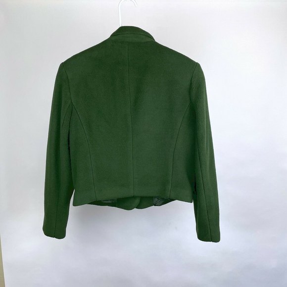 Express Tailleur Women's Size S Small Green Fleece 4-Button Lined Coat Jacket - Picture 5 of 11